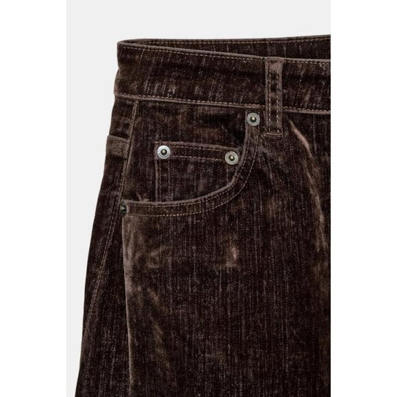 ZARA ZW COLLECTION HIGH-WAIST FLOCKED BALLOON JEANS - Picture 9 of 9